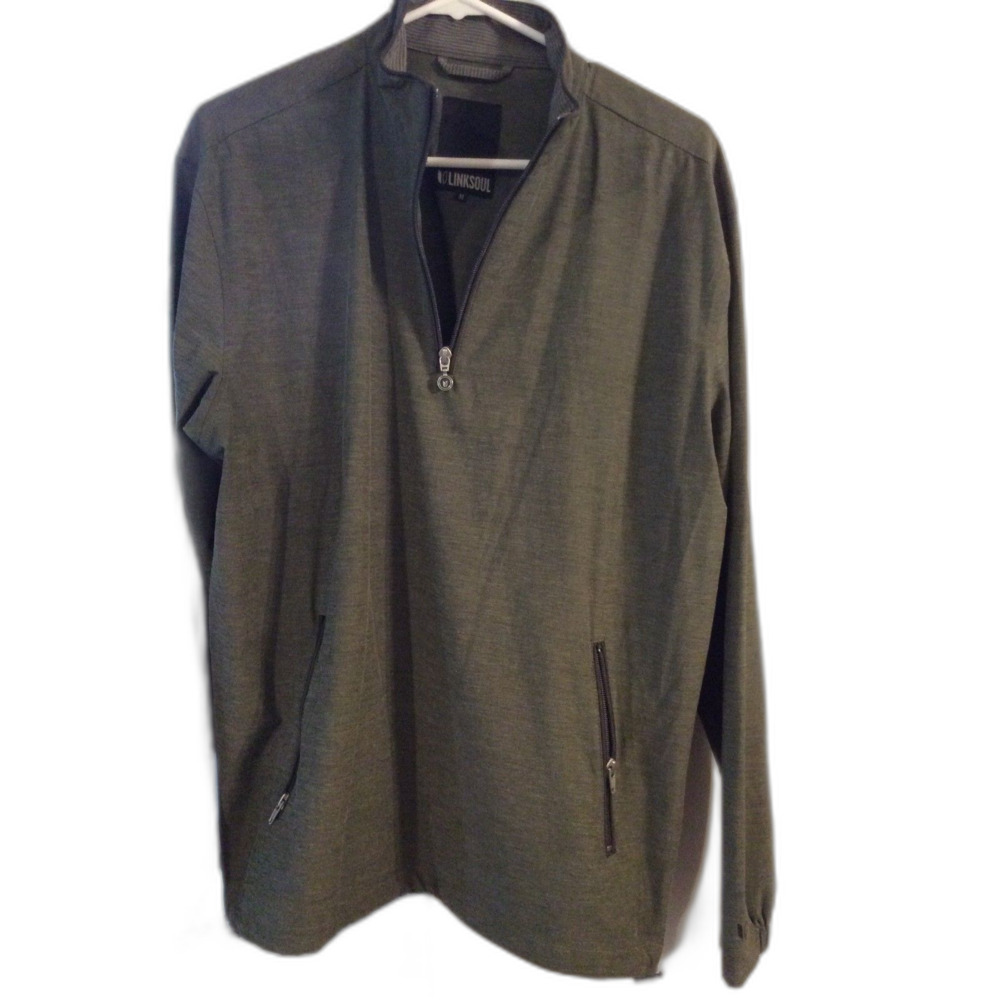 Linksoul Medium M EUC Men Partial Zip Pull over NICE Dark Green Golf